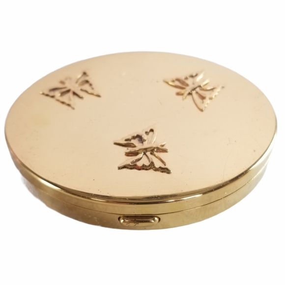 Vintage Mid Century 1940s Kotler & Kopit Brass Butterfly Mirrored Puff Compact - Picture 6 of 16